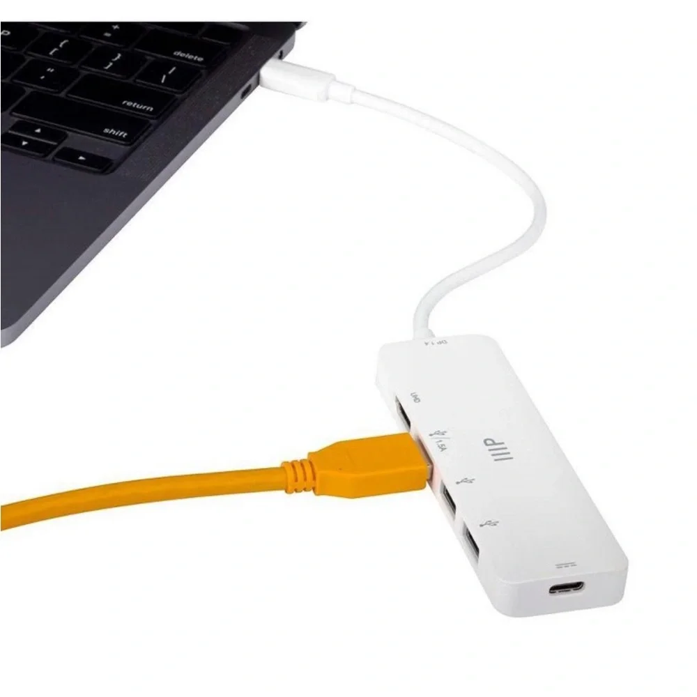 NWT Monoprice 5-in-1 USB-C to 4K HDMI Display Adapter & USB Hub,Docking Station